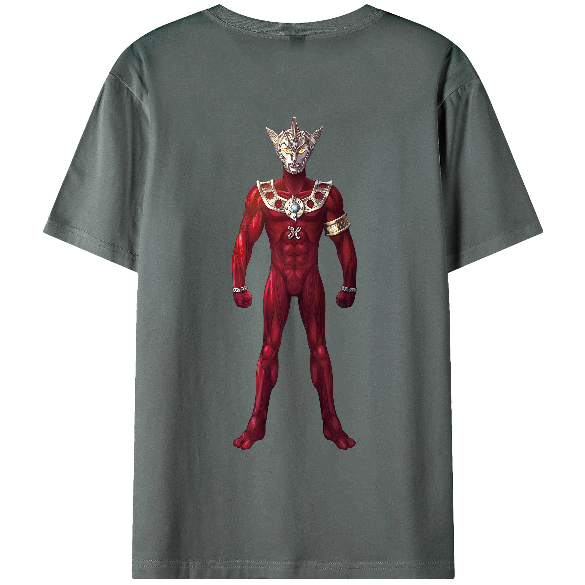 （画像用） ウルトラマン Ultraman 綿100％ メンズ半袖Tシャツ（バックプリント） 通気性